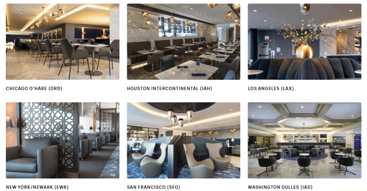 Polaris Lounge locations in 6 US airports.