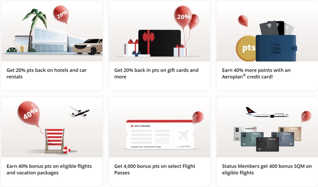 Aeroplan 40th Anniversary Promotions