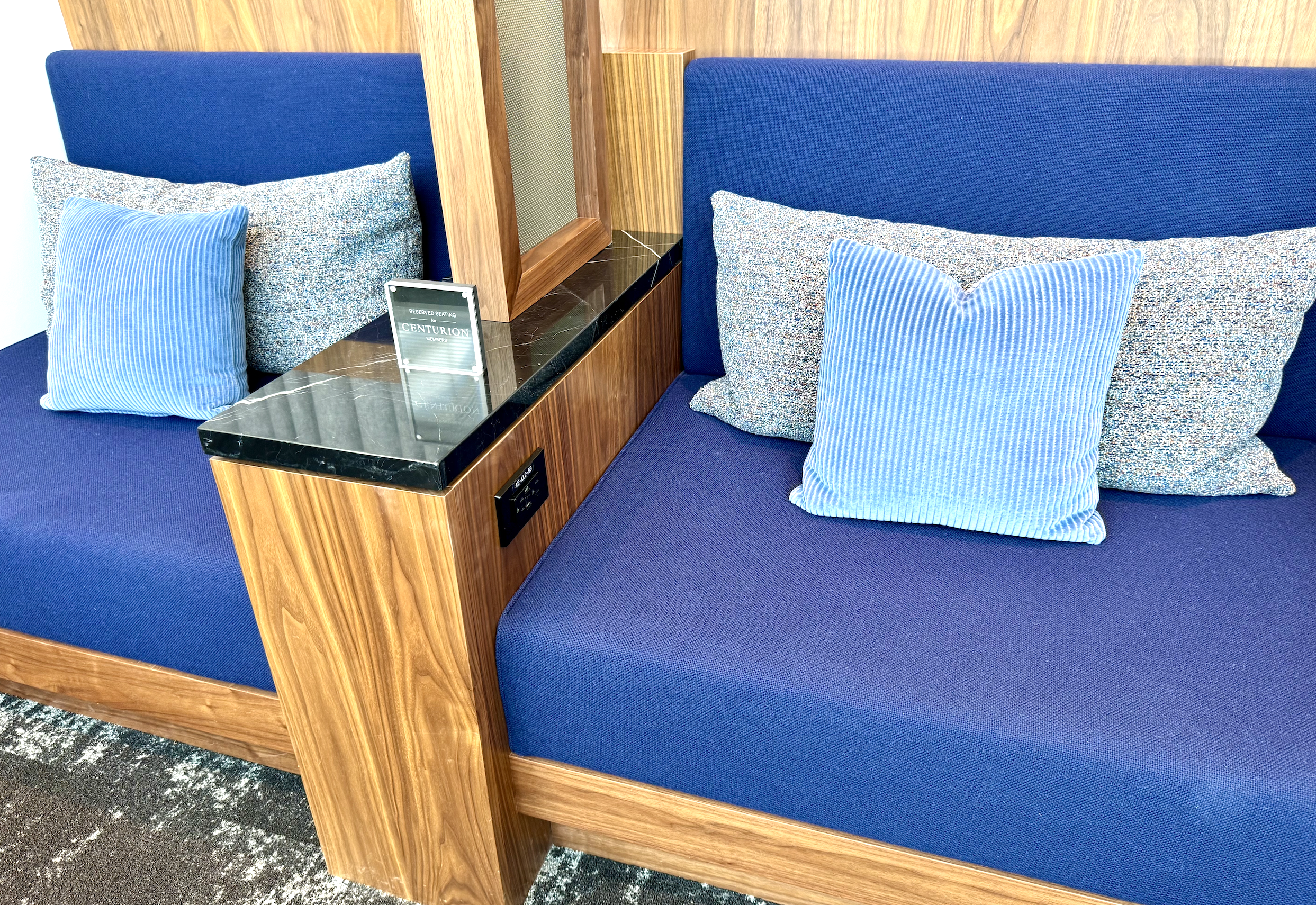 Seating area for Black Card members at the DCA Centurion Lounge