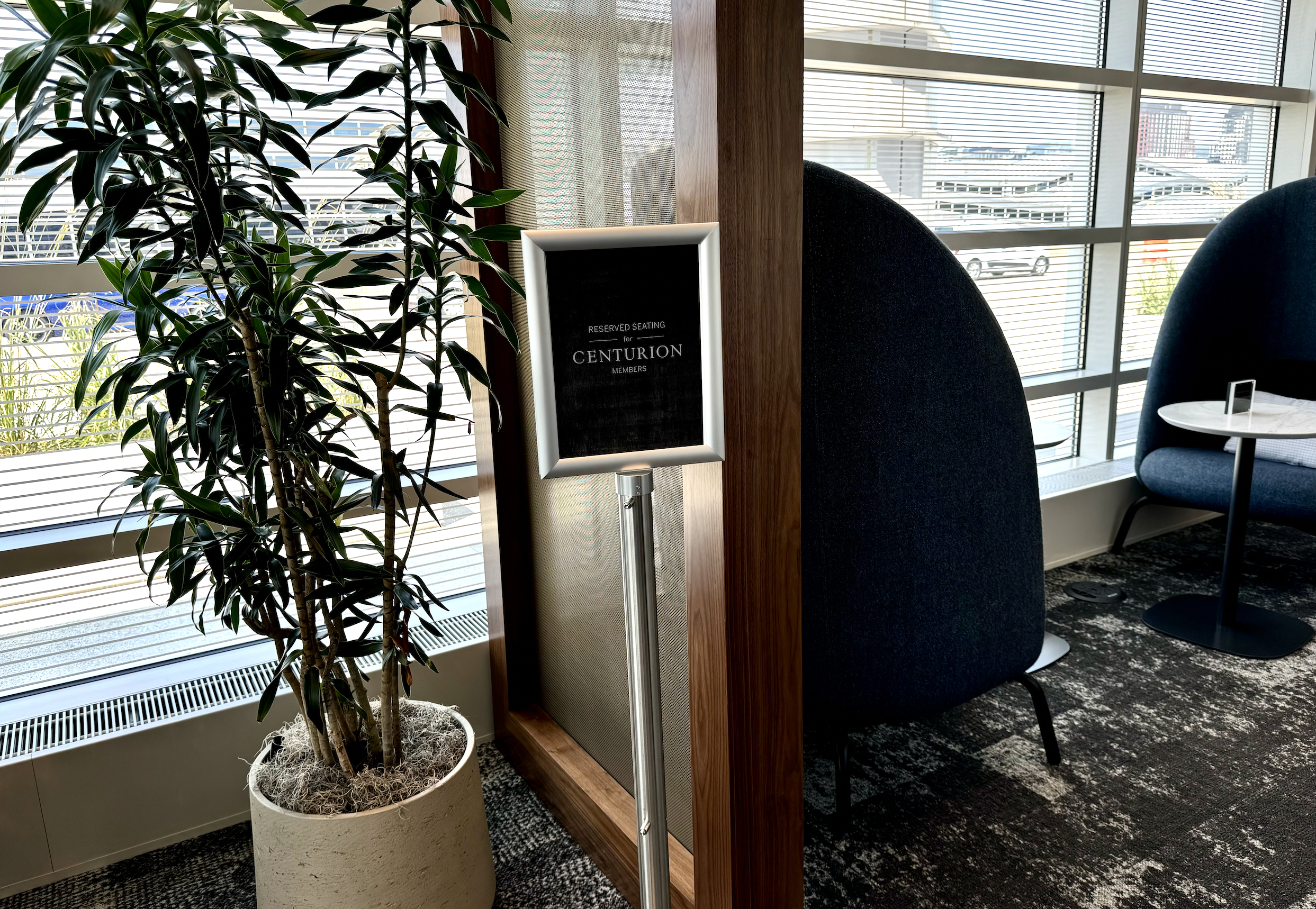 DCA Centurion Lounge Black Card member area