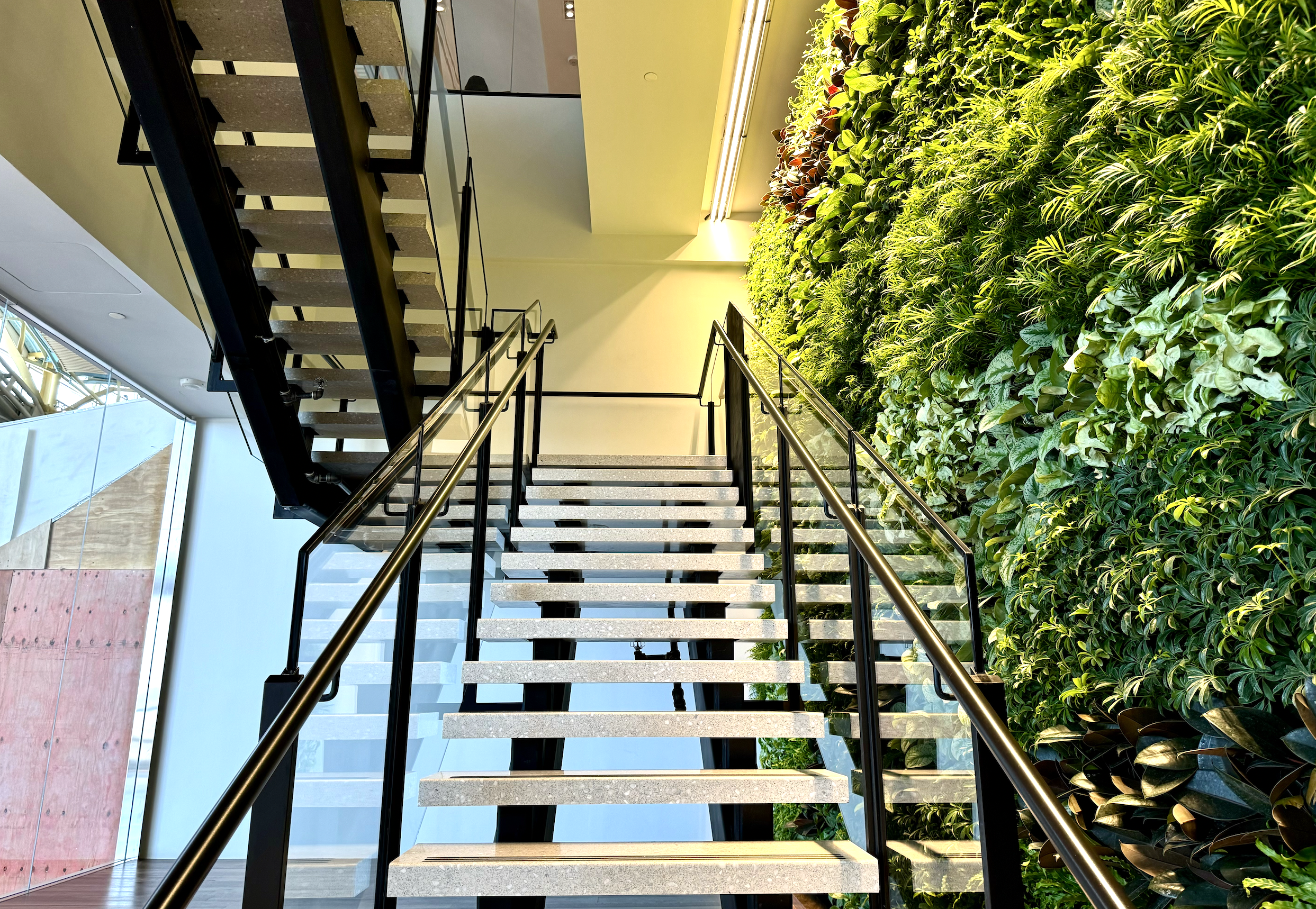 DCA Centurion Lounge stairs and living wall