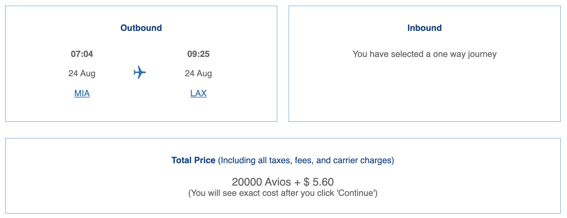 AA itinerary bookable through British Airways.