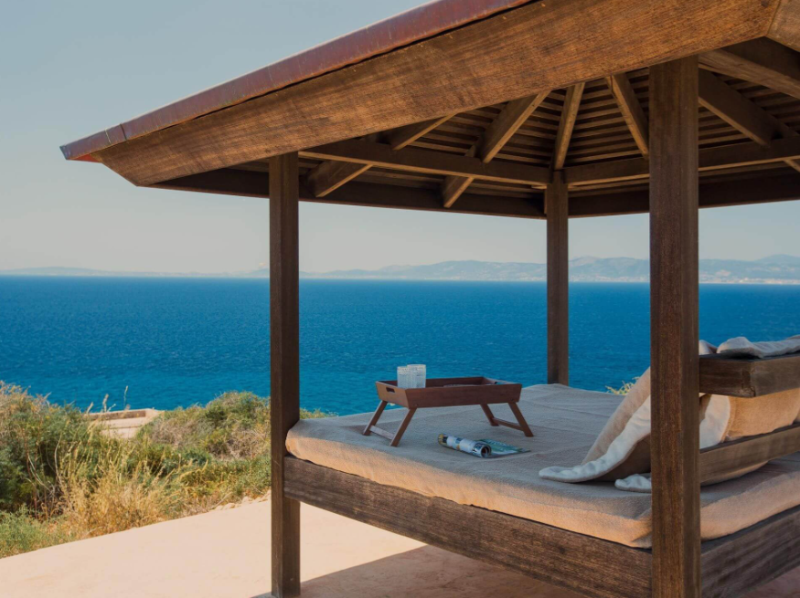 Beach cabana at Cap Rocat. Photo taken from Cap Rocat website.