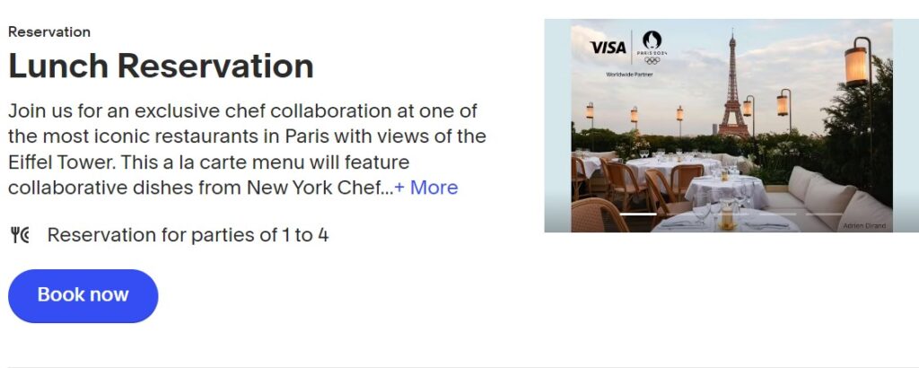 Chase Sapphire Olympics Girafe Dining Experience