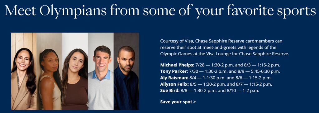 Chase Sapphire Olympics Meet and Greets