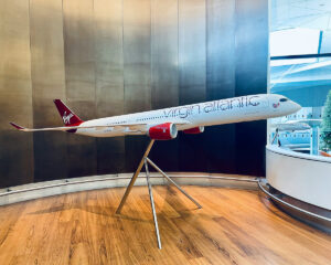 Model of Virgin Atlantic Airbus A350 At the Virgin Club House London