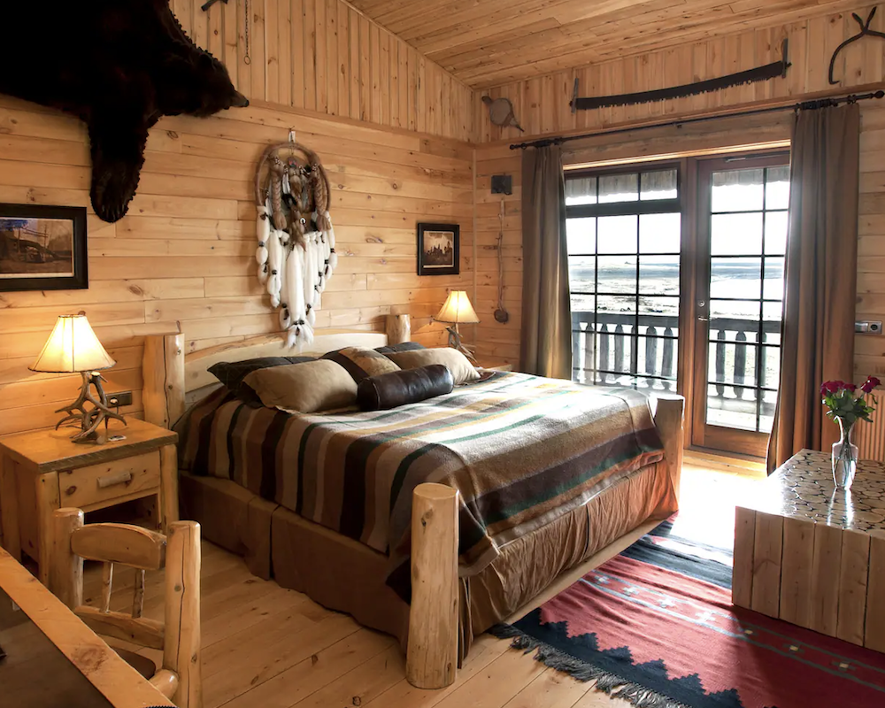 Bedroom at the Hotel Ranga in Iceland.