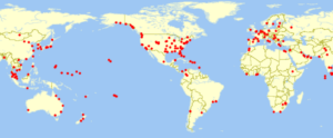 Map of airports visited by JT Genter across seven years