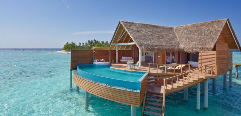 Exterior view of a Water Pool Villa at Milaidhoo Maldives.