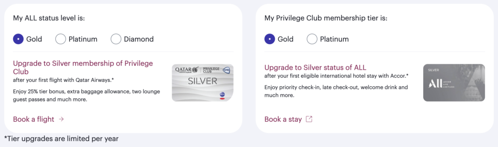 Qatar Fast Track to status via Accor banner.