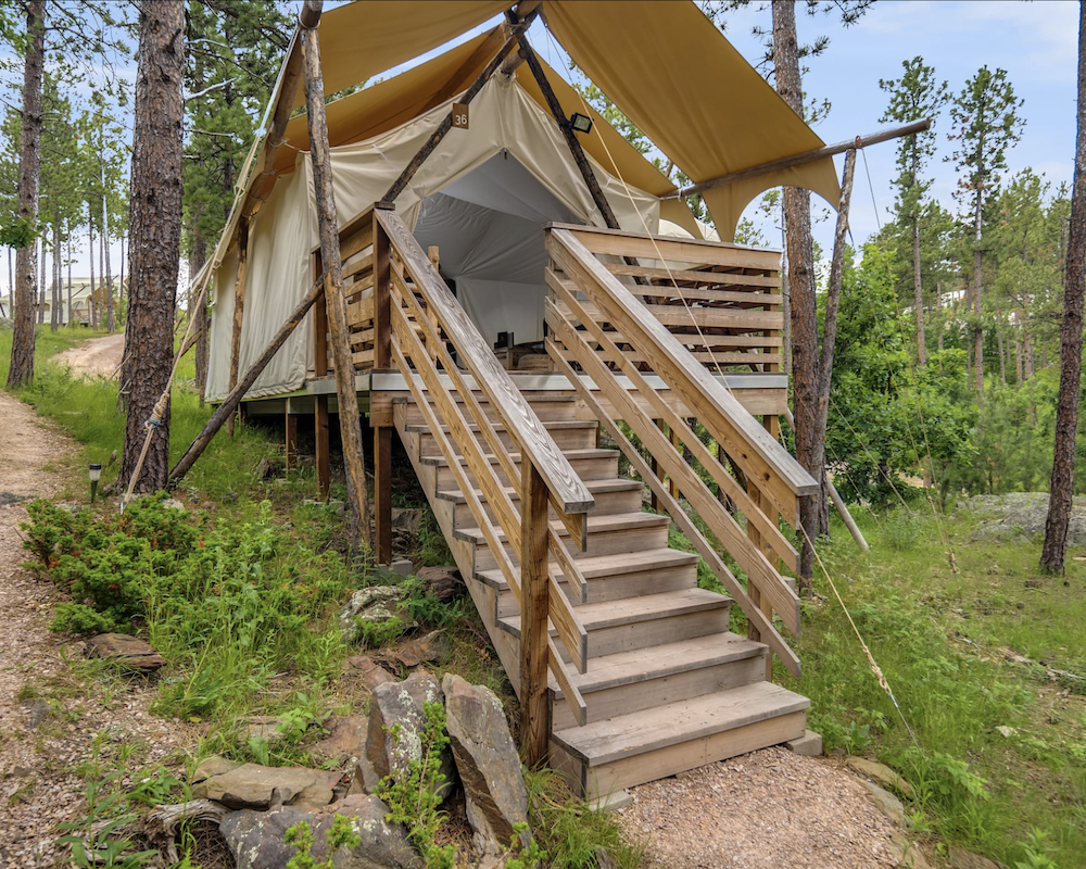 Exterior view of a tent at the Under Canvas Yosemite.