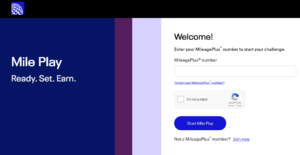 Screenshot of United MilePlay homepage