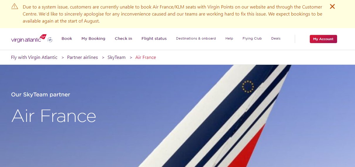 Who Does Air France Partner With Virgin Atlantic Suspends Point Redemption for Air France KLM