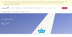 Virgin Atlantic KLM Notification