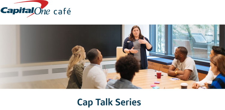 Screen shot shows an event hosted at a capital one cafe in Washington DC