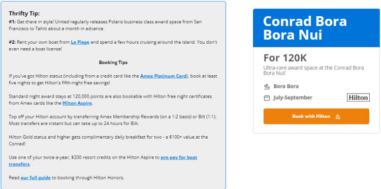 Screen shot from Thrifty Traveler Premium showing a hotel deal