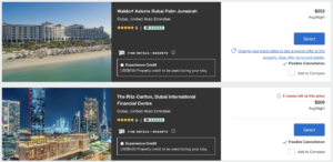 Amex FHR listings in Dubai.