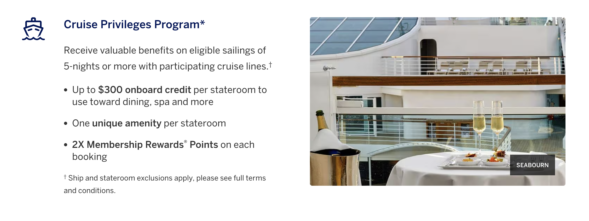 Cruise Privileges Program benefits.