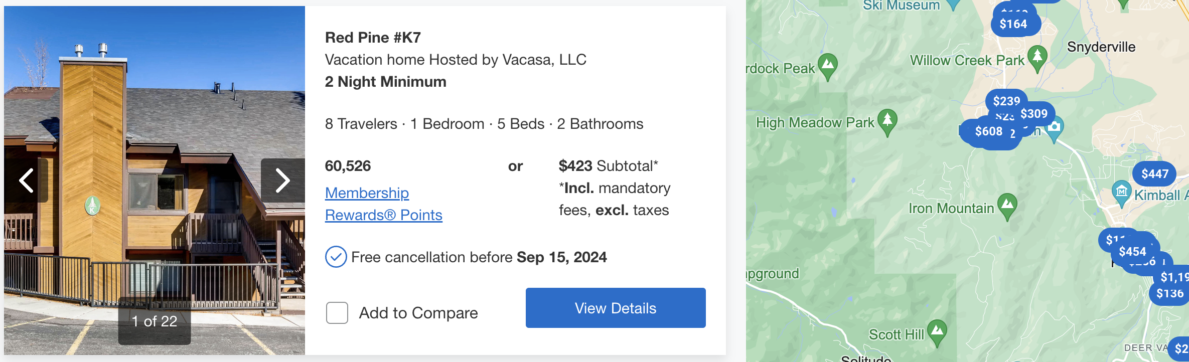 Amex Travel vacation rental in Park City, UT.