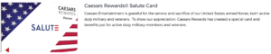 Caesars Rewards Salute Card