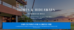 Hyatt Homes and Hideaways triple points promotion homepage banner