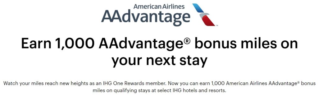 IHG 1.000 Bonus AAdvantage Miles Promotion