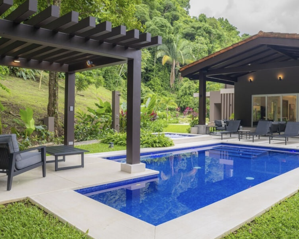 Exterior view of a vacation rental home in Costa Rica.