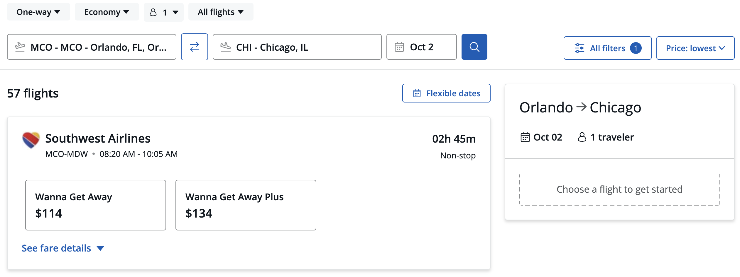 Southwest itinerary visible in the Chase Travel Portal.