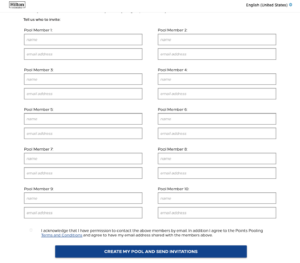Options for point pooling with Hilton