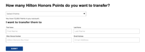 Transfer Hilton points to another person