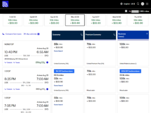 Premium cabin award space from LAX to SYD