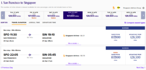 Singapore KrisFlyer SFO-SIn award