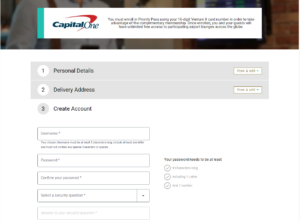 Screenshot of Capital One Venture X Priority Pass account creation