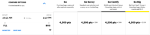 FLL-BOG on Spirit pricing using points