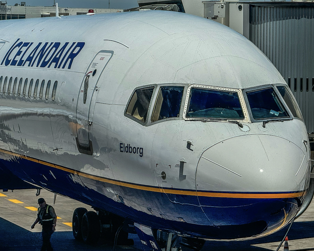Icelandair Boeing 757-200 at Denver International Airport.