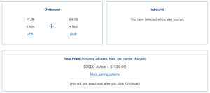 JFK-DUB in Aer Lingus business class
