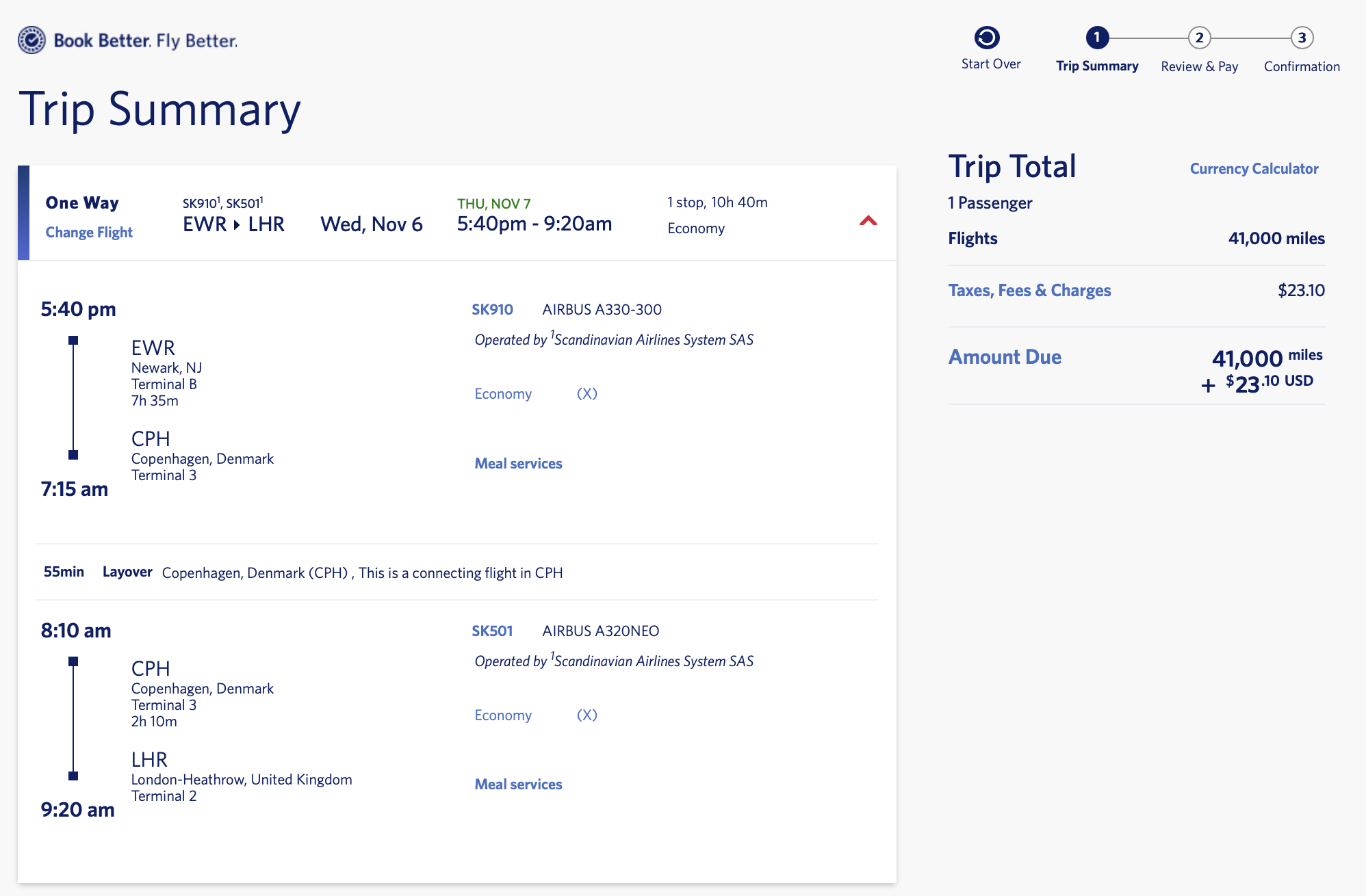 SAS award bookable via Delta.