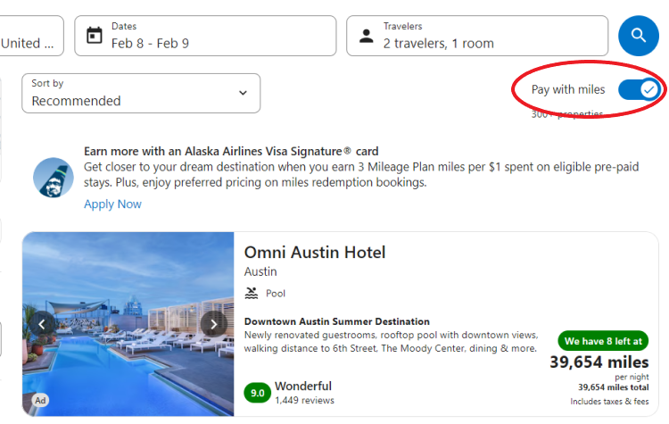 A screenshot from Alaska Vacations