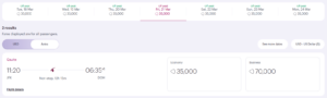 Qatar award pricing from JFK to DOH