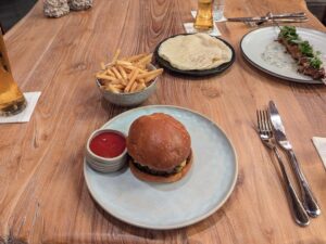 Burger at The Ledge at the Waldorf Astoria Maldives