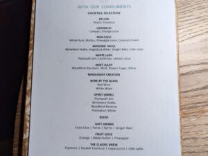Diamond hour drink menu at the Waldorf Astoria Maldives