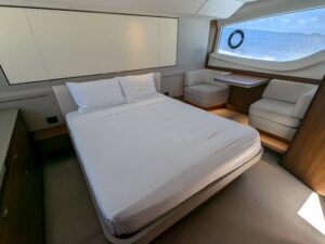 Private bedroom on the Waldorf Astoria yacht