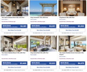 Waldorf Astoria Maldives award and paid rates on a random date