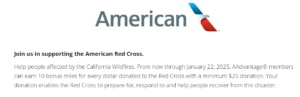 American Red Cross bonus AAdvantage miles promotion text