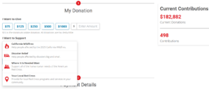 Red Cross AAdvantage Miles donation form