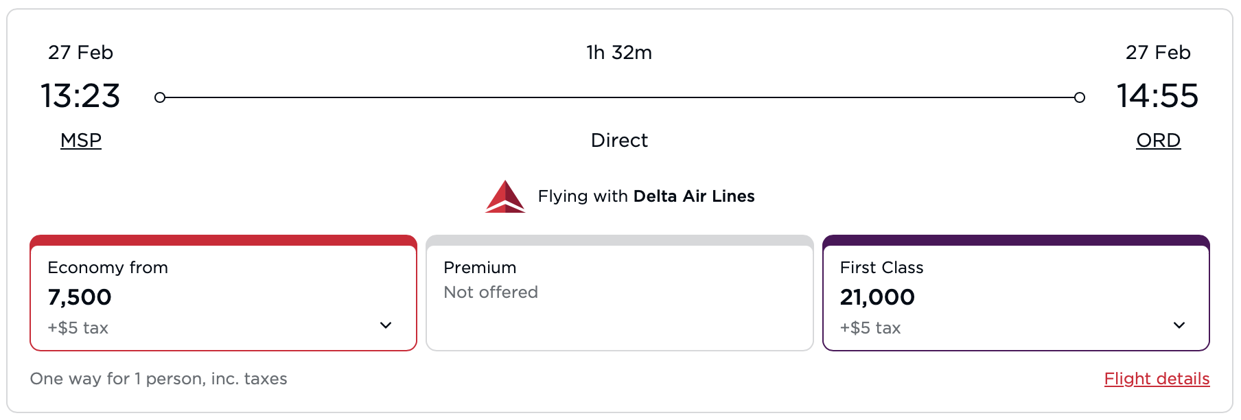 Delta award via Virgin Atlantic from MSP to ORD