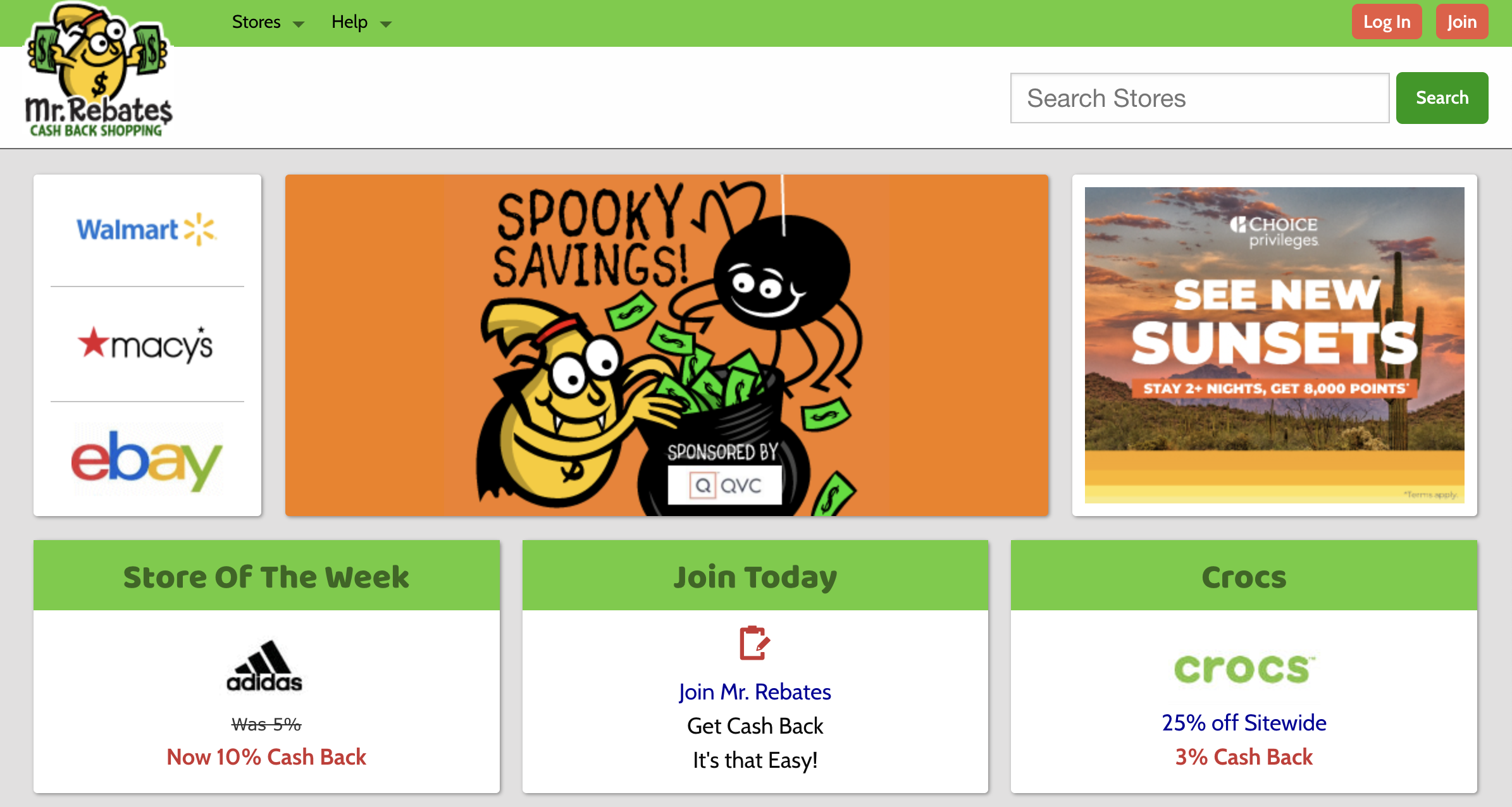 Mr. Rebates homepage.