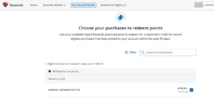 Chase Pay Yourself Back redemption for Southwest Performance Business card annual fee