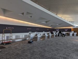 Delta One JFK check-in desks