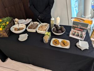 Taco Tuesday table in the JFK Delta One Lounge